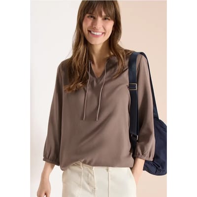 3/4-mouwen blouse met gespleten hals