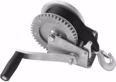Elektrische Lier - Handlier Hijsband - Zware Lasten Verplaatsen - Compact Draagbaar Ontwerp - 800lbs 4M - Zilver