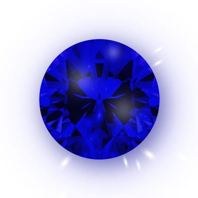 Quiges - Eligo Verwisselbaar Glas geslepen 8 mm Rond Zirkonia Donker Blauw voor Zilveren Ring - 8 mm - ER8R016