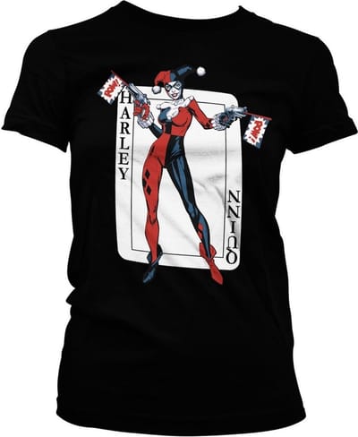 Harley Quinn Card Games Girly Tee dames-T-shirt zwart