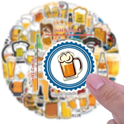 100 Stuks Grappige Bier Stickers voor Jongeren en Volwassenen - Waterdichte Cartoon Stickers voor Laptop, Fiets, Skateboard en Waterflessen