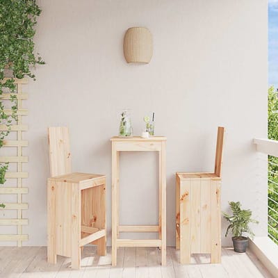 vidaXL - Barkrukken - 2 - st - 40x42x120 - cm - massief - grenenhout