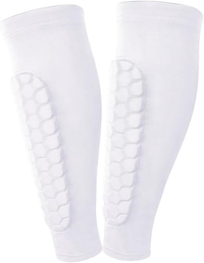 Dailygoods- Scheenbeschermers Voetbal - Honingraatpads - Antislip Compressiesokken - Kinderen/Tieners - Ademend Nylon - Schokabsorptie - Voetbalscheenbeschermers