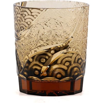 Japanse Hoge Kwaliteit Overlaysnijwerk Glas Van Edo Kiriko Sake Glazen Whiskey Glas Wijnglas Met Cadeaubox 201-300ml zwart