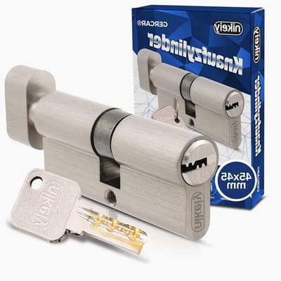 Deur Cilinderslot - Profielcilinder Knop - Veilige Toegang - Massief Messing - 90mm 45/45 - Mat Vernikkeld