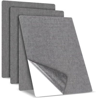 3 stuks zelfklevende patches voor textiel reparatie - Donkergrijs - Voor bank tent meubels autostoel - 20 x 30 cm - linnen patches - voor reparaties van banken, stof voor autostoelen, kussens, gordijnenc