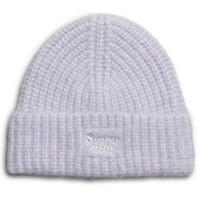 Superdry Ribgebreide Beanie Paars Grootte: 1SIZE