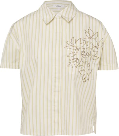 Gestreepte katoenen blouse met borduurwerk en pailletten dames s.Oliver