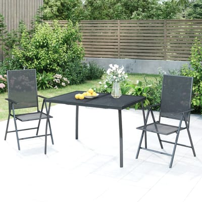 vidaXL - Tuintafel - 110x80x72 - cm - staalgaas - antracietkleurig