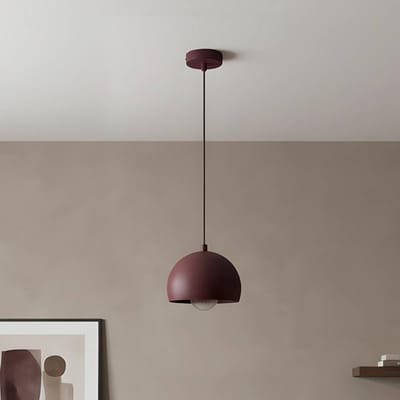 Luminex Hanglamp Sool, donkerrood, Ø 15 cm, 1-lamp, metaal, E27