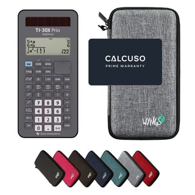 TI-30X Prio MathPrint incl. WYNGS Beschermhoes Lichtgrijs - Wetenschappelijke Rekenmachine - Basis Pakket