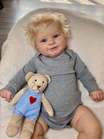Levensechte Babypop - Reborn Pop Kunstpop - Rollenspel Kinderen - Handgemaakt Gedetailleerd - 60 cm - Blond Haar