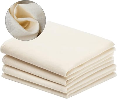 Pack of 4 Pass Cloths - Pure Cotton - Food Filtration - Linen Cloth - Nut Milk Bag - Cheesecloth - Baker's Linen with Close Net