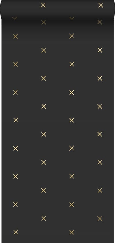 ESTAhome behang grafisch motief zwart en goud - 53 cm x 10.05 m - 139130