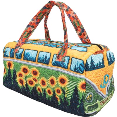 Sac de Voyage Matelassé Journey Style Bohème Weekender Sac de Voyage Style Floral Rétro pour Pique-niques Camping Rassemblements Familiaux