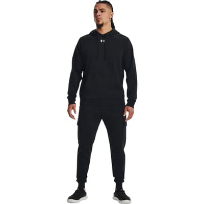 Under Armour Rival fleece-joggingbroek met cargozakken voor heren (Zwart, Wit)