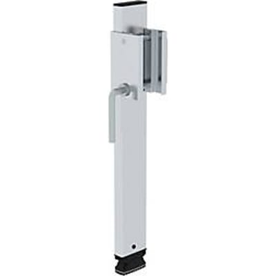 Munk ladderboomverlenging voor ladders, in hoogte verstelbaar tot 375 mm, geschikt voor ladderboomhoogte 73 mm, inclusief popnagels, zilver