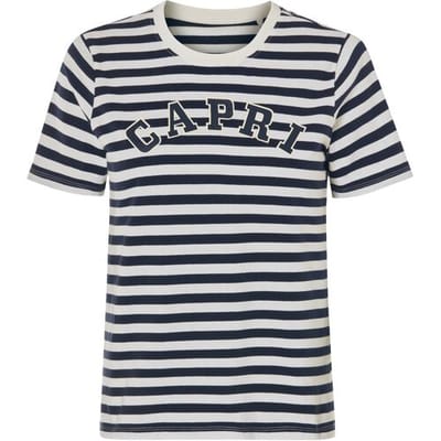 esmara Dames T-shirt (Donkerblauw/wit/gestreept, XS (32/34))