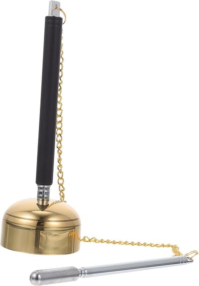 Meditatiebellen Handbel - Tingsha Klokken - Boeddhistische Rituelen - Traditioneel Gebruiksvoorwerp - 14.5X4.5X4.5CM - Zilver