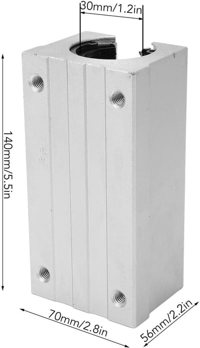 Dailygoods - Lineaire lagers - CNC-onderdelen - Aluminium - Open lineaire beweging - Glijblok - Geschikt voor CNC-router - 30 mm