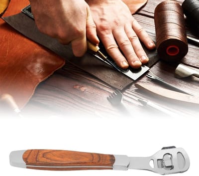 Dailygoods- Skiver Roestvrij Staal - Lederen Gereedschap - Houten Grip - Sterk/Duurzaam - Voor Leerbewerking - Voor Beginners/Professionals - Leerbewerkingsmes