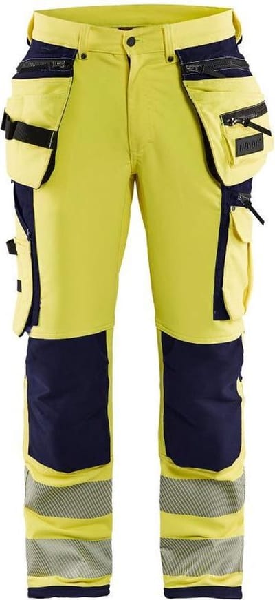 Blaklader High Vis Werkbroek met 4-weg stretch 1997-1642 - Mannen - Geel/Navy - 46