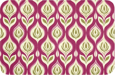 WC mat 60x40 cm - Antislip - Retro - Floraal - Paars - Toiletmat - Vloermat - Douchemat - Toilet tapijt - Toiletmatten