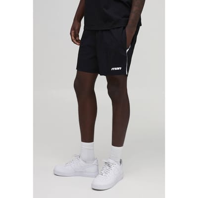 Ontspannen Korte Short Met Zijstreep Van Nylon | Black | Size XS
