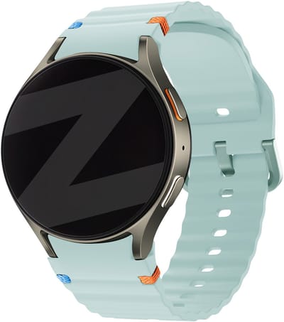 Bandz Siliconen Wave bandje 'Easy fit' - Geschikt voor Samsung Galaxy Watch 7 (40 & 44mm) / Galaxy Watch 6 Classic (43 & 47mm) / Galaxy Watch 5 (Pro) / Galaxy Watch 4 (Classic) / Galaxy Watch FE (mint)