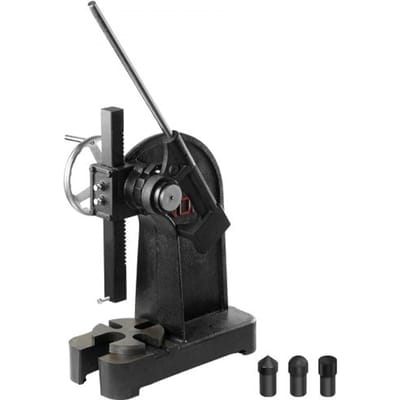 VEVOR-doornpers, rateldoornpers van 3 ton, rateldoornpers met handwiel, maximale hoogte 310 mm, handmatige tafelponspers van gietijzer, voor ponsen, buigen, strekken en vormen