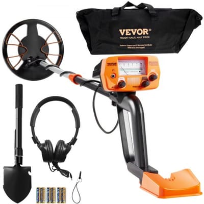 VEVOR Metaaldetectorset voor Volwassenen Multifunctionele Professionele Detector Met 2 Standen Metaaldetector Waterdicht 20,3 Cm Spoel voor Grotere Diepte Met Schep en Draagtas