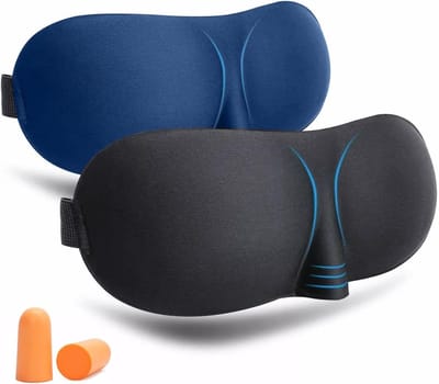 3D Slaapmasker - Oogmasker - Ontspannen Slapen - Drie-dimensionaal Ontwerp - 2 Stuks - Zwart