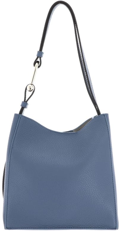 FURLA Leren Schoudertas Nuvola Mini Bucket Bag Denim Blauw