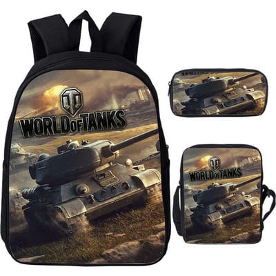 3 stuks Set Spel Anime War Thunder Schooltassen Vecht Tanka Print Rugzakken voor School Tiener Meisjes Jongens World of Tanks Rugzak