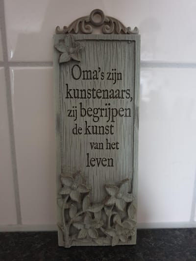 H&H Driftwood langwerpige plaque met tekst Oma's zijn...