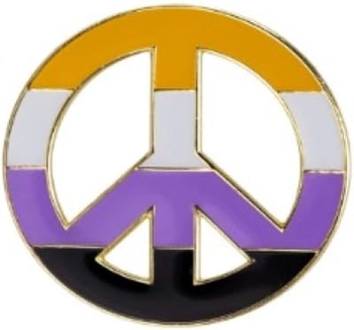 Pride Non Binair Peace Kledingspeld - Gay Pride - Non Binary Pin Broche - 1 stuks