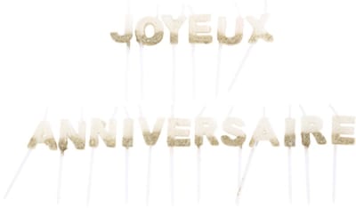 ARTYFETES - Witte Happy Birthday Kaarsen met Goudglitter 4,3 cm, Set van 18