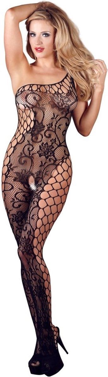 Sexy Lingerie - Catsuit met Open Kruis - Erotische Catsuit - Bodystocking - S/L