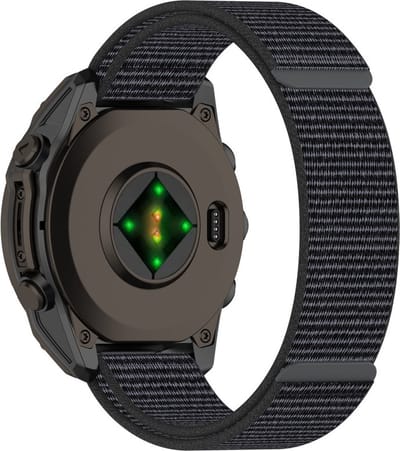 Nylon bandje - geschikt voor Garmin Fenix 5S / 5S Plus / 6S / 6S Pro / 7S / 7S Pro / 8 (43 mm) / Approach S12 / S42 / S70 42 mm / Epix Pro (Gen 2) 42 mm / D2 Delta S / Descent Mk2S / Mk3(i) 42 mm - antraciet