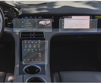 Dailygoods- Navigatie Beschermfolie 6H Krasbestendig - GPS Displaybeschermfolie - PET Kunststof - Compatibel met Porsche Taycan 2020-2025 - 6 Stuks - Professionele Bescherming - Screenprotector