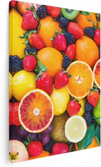 Artaza Canvas Schilderij Citroen - 30x40 cm - Klein - Wanddecoratie Fruit - Muurdecoratie Keuken - Kamer Accessoires Woonkamer
