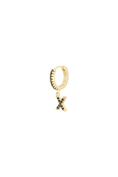 Oorbellen Letter X Zwart Copper