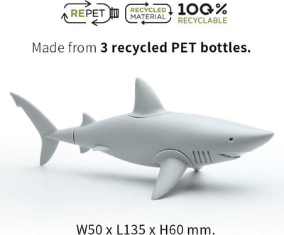 Qualy - Grijs Haaienvinmagneten magneet "Shark Fin Magnets” W50 x L135 x H60mm Koelkastmagneet | Whiteboard Magneet | Magnet - Magneten 62g