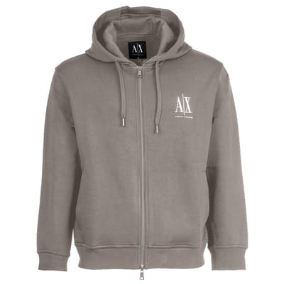 Zip-Up Hooded Sweatshirt with Front Pockets - Grey