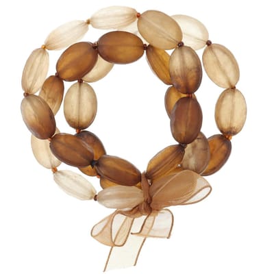 Behave - Kralenarmband bruin strik detail - romantische casual stijl