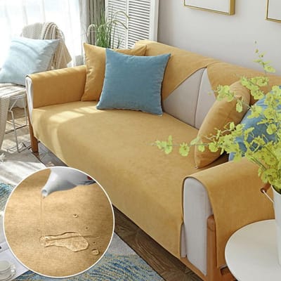 Waterdichte deken Zachte bankhoes voor woonkamer Effen kleur Antislipbanken Dekens voor kinderen Huisdieren Verschillende maten Home Decor 40x40cm geel