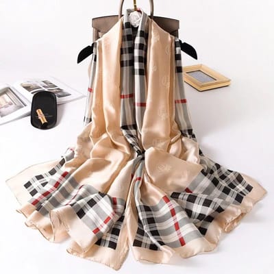 180*90cm mode Luxe Merk Sjaal Dames Sjaal Wikkel Lente Sjaal Hijab Bufanda Foulard Vrouwen Bandana Strand Sjaals 2022 Zijde 180X90CM beige