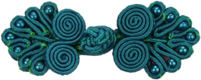 Retro Chinese Frog Knopen met Parels voor Cheongsam, Sjaals en Gebreide Jassen - 30 Paar in Marineblauw