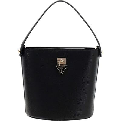 GUESS schoudertas Patsie Top Handle Bucket Black zwart