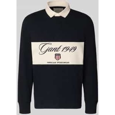 Gant Trui Blocked 1949 Shield Graphic Heavy Rugger Zwart / male